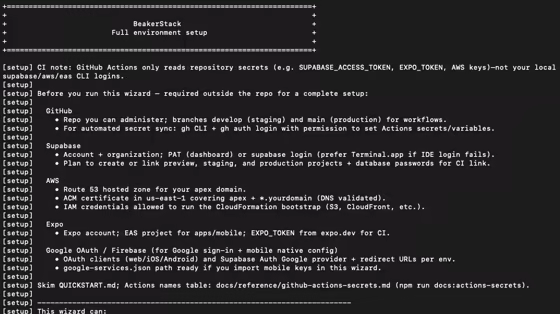 Setup guide screenshot